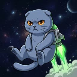 Kranky cat mascot with rocket representing fast free trial server deployment