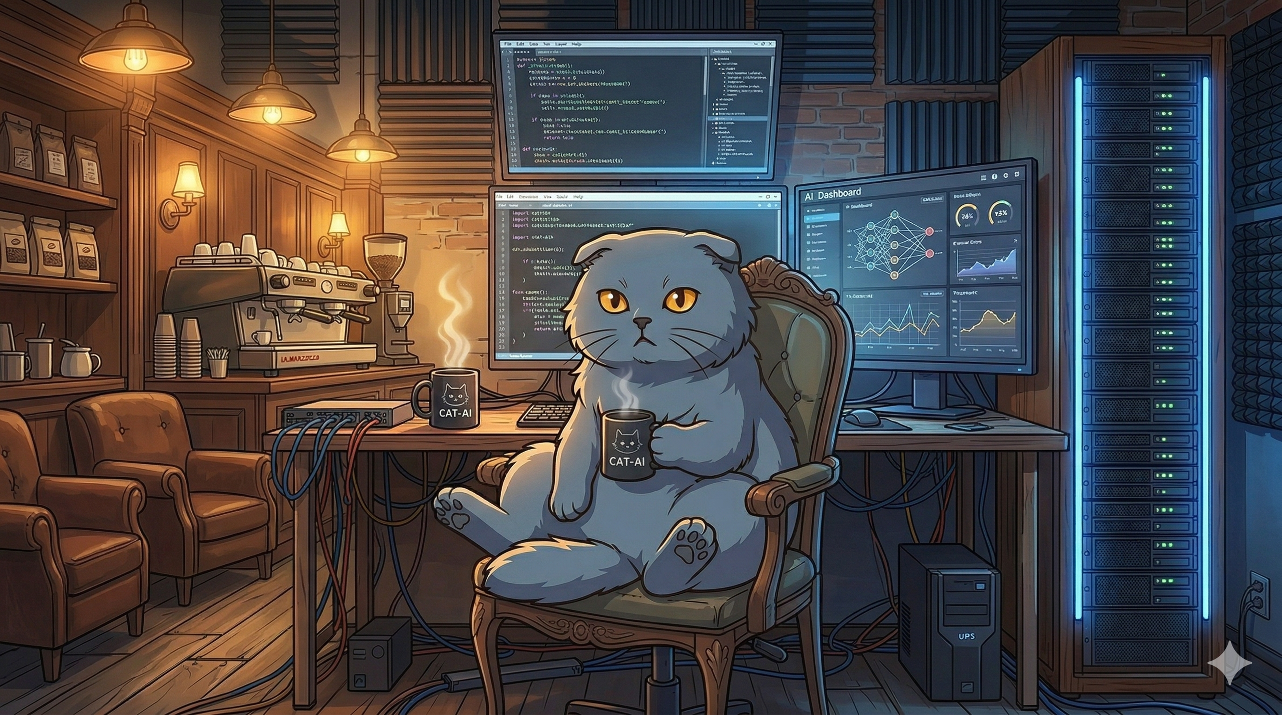 Kranky in a cafe-slash-server-room